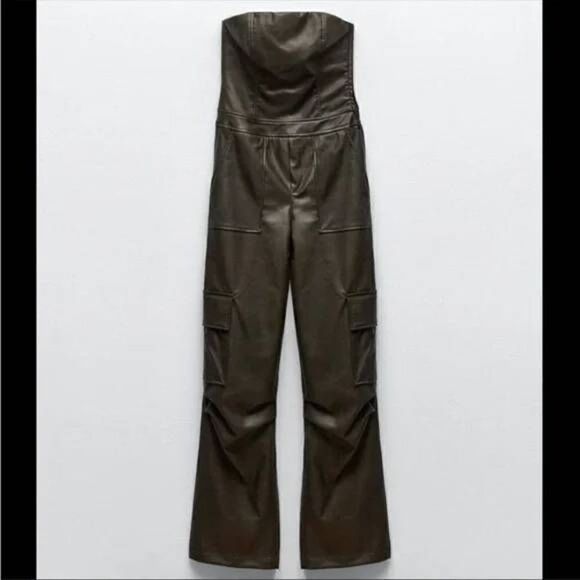 Nwt ZARA FAUX LEATHER JUMPSUIT NWT - Picture 16 of 16
